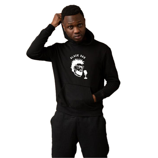 Embroidered Jet Black Fleece Hoodie